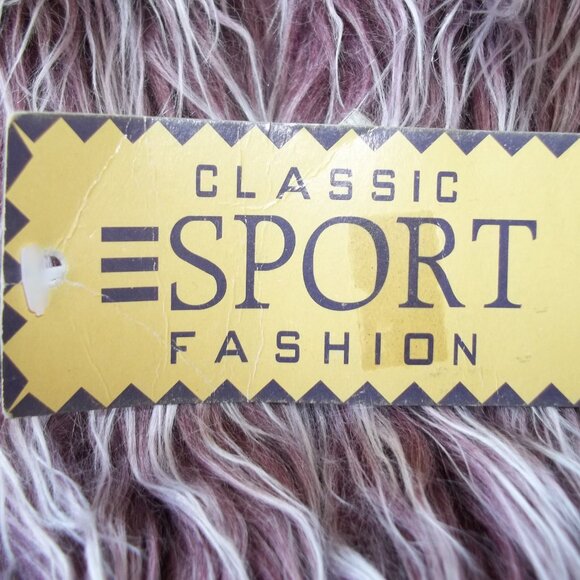 Boho Glamour Gal Mob Wife Shaggy Frosted Purple Plum Faux Fur Knit Vest NWT Sz M - Picture 4 of 4